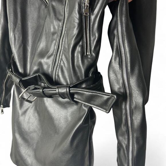 Zara nwt faux leather biker moto jacket - Picture 4 of 8